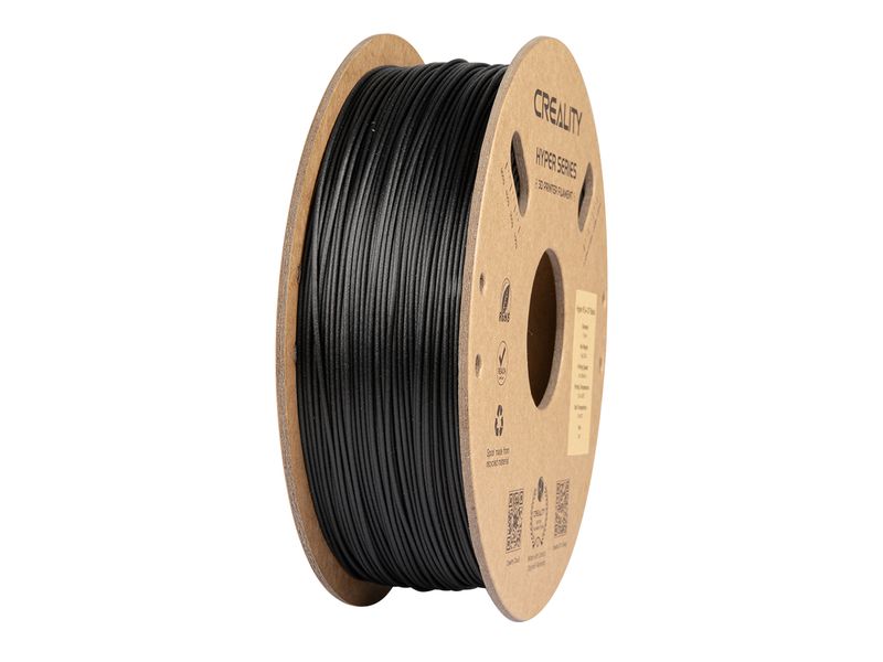 Creality Filament PLA Hyper Carbon Schwarz, 1.75 mm, 1 kg Hochwertiges 1.75 mm PLA Hyper Karbon Filament für 3D Drucker