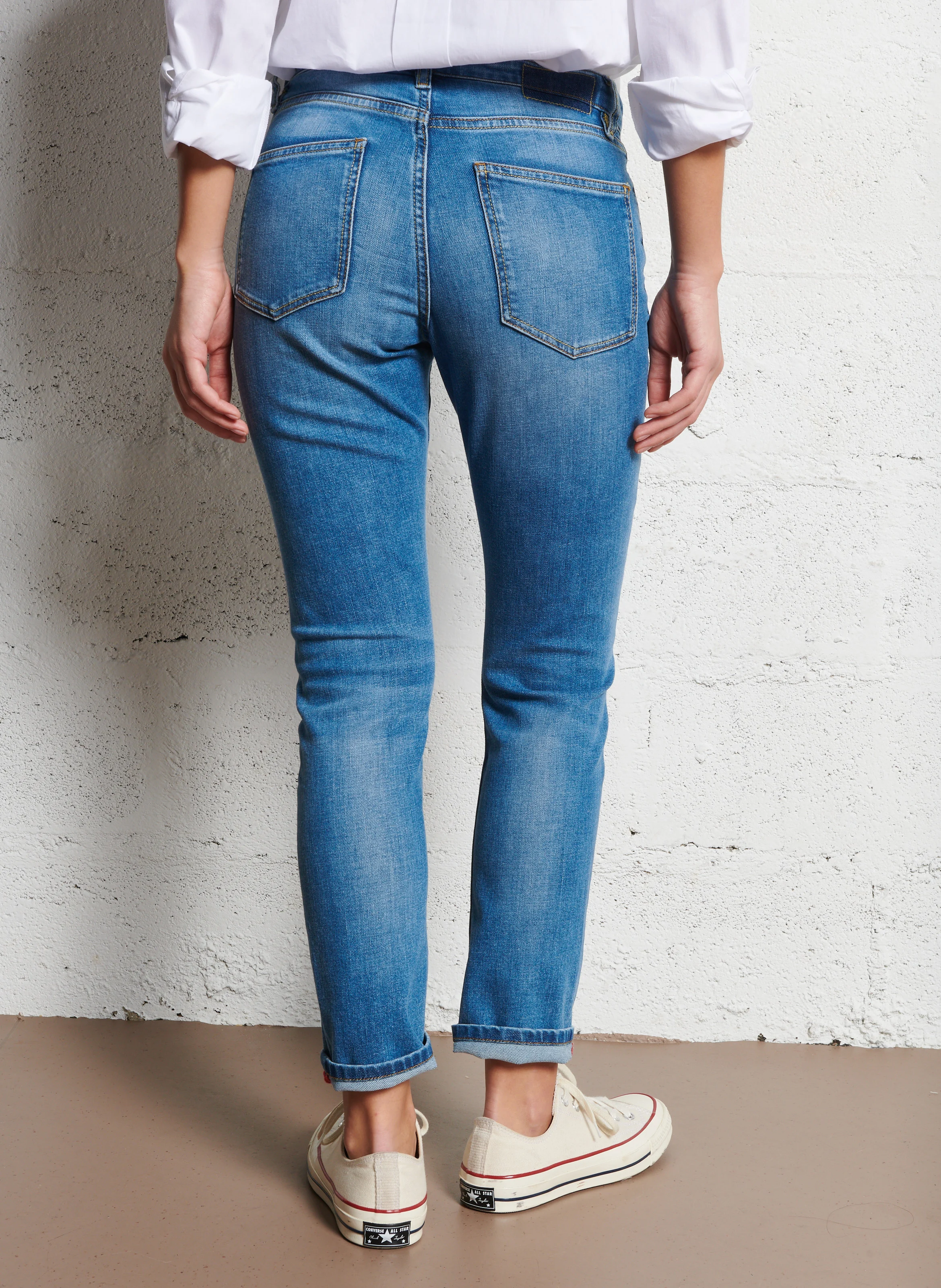 CRYSTAL - Jean slim en coton mélangé | Bleu