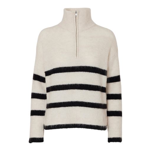 Selected Femme Maline Striktrøje, Birch/Black, L