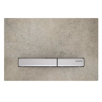 Geberit Sigma 50 Square drukplaat betonlook met chromen knoppen