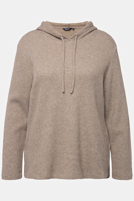 Hoodie, Waffelstruktur, Glitter, Kapuze, Langarm