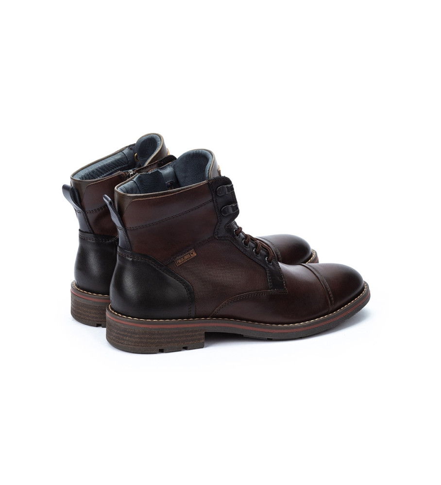 Botas de tornozelo Pikolinos York em couro marrom