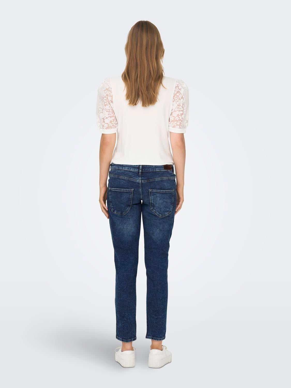 OLMENEDA Hohe Taille Gerade geschnitten Jeans Light Medium Blue Denim