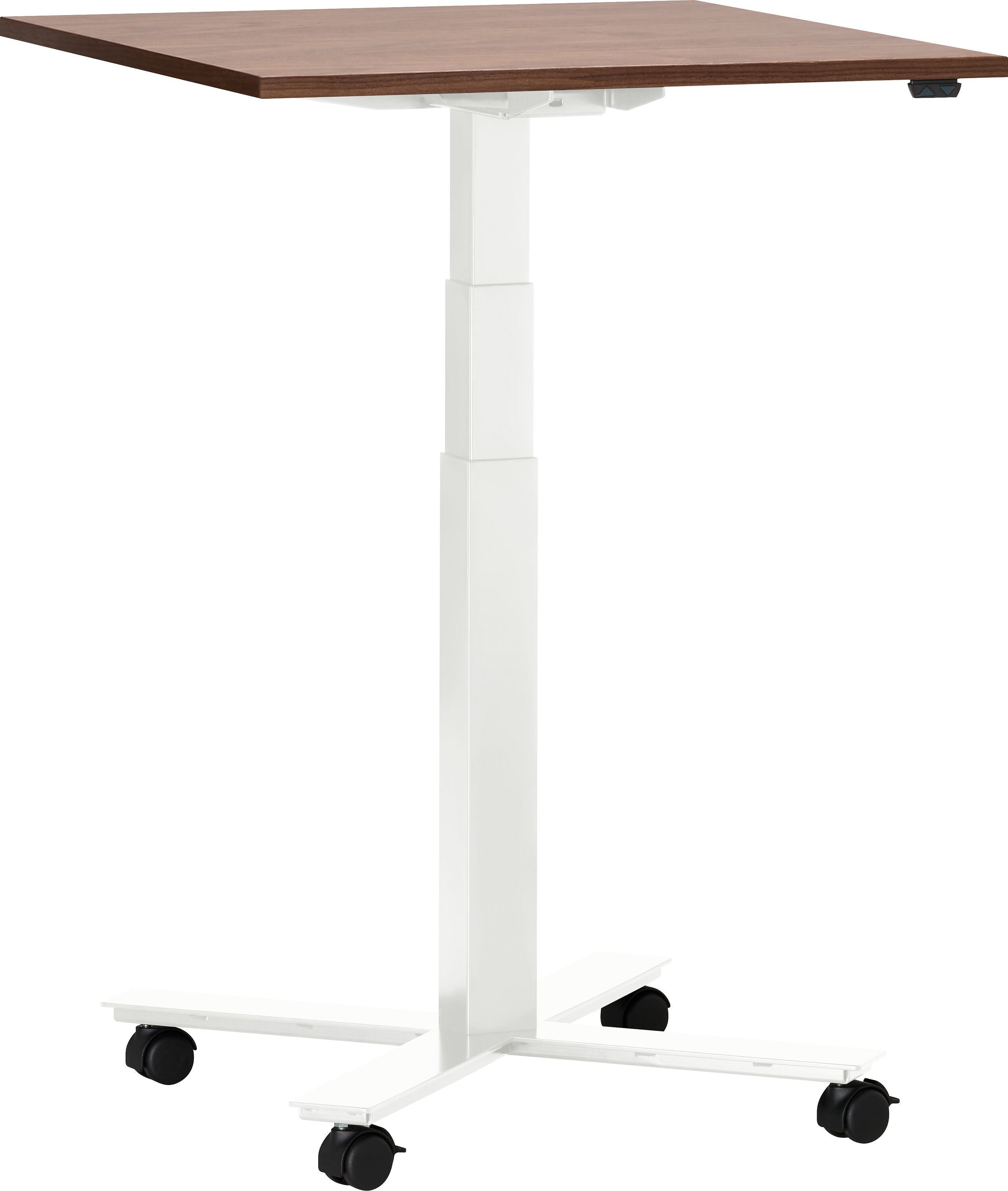 FLEXCUBE Besprechungstisch höhenverstellbar - Nussbaum / B: 70.0 cm x T: 70.0 cm x H: 66.5 cm