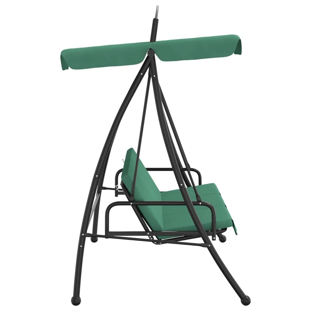 Balancelle de jardin avec auvent vert 198 cm tissu et acier