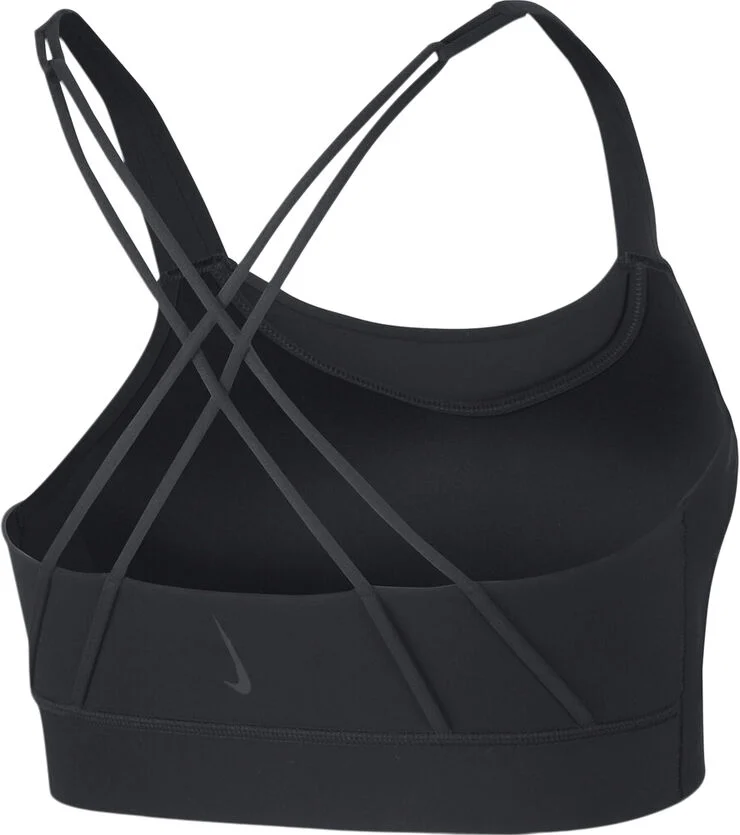 Nike Swoosh Luxe Medium Support Padded Sports Bh Sort