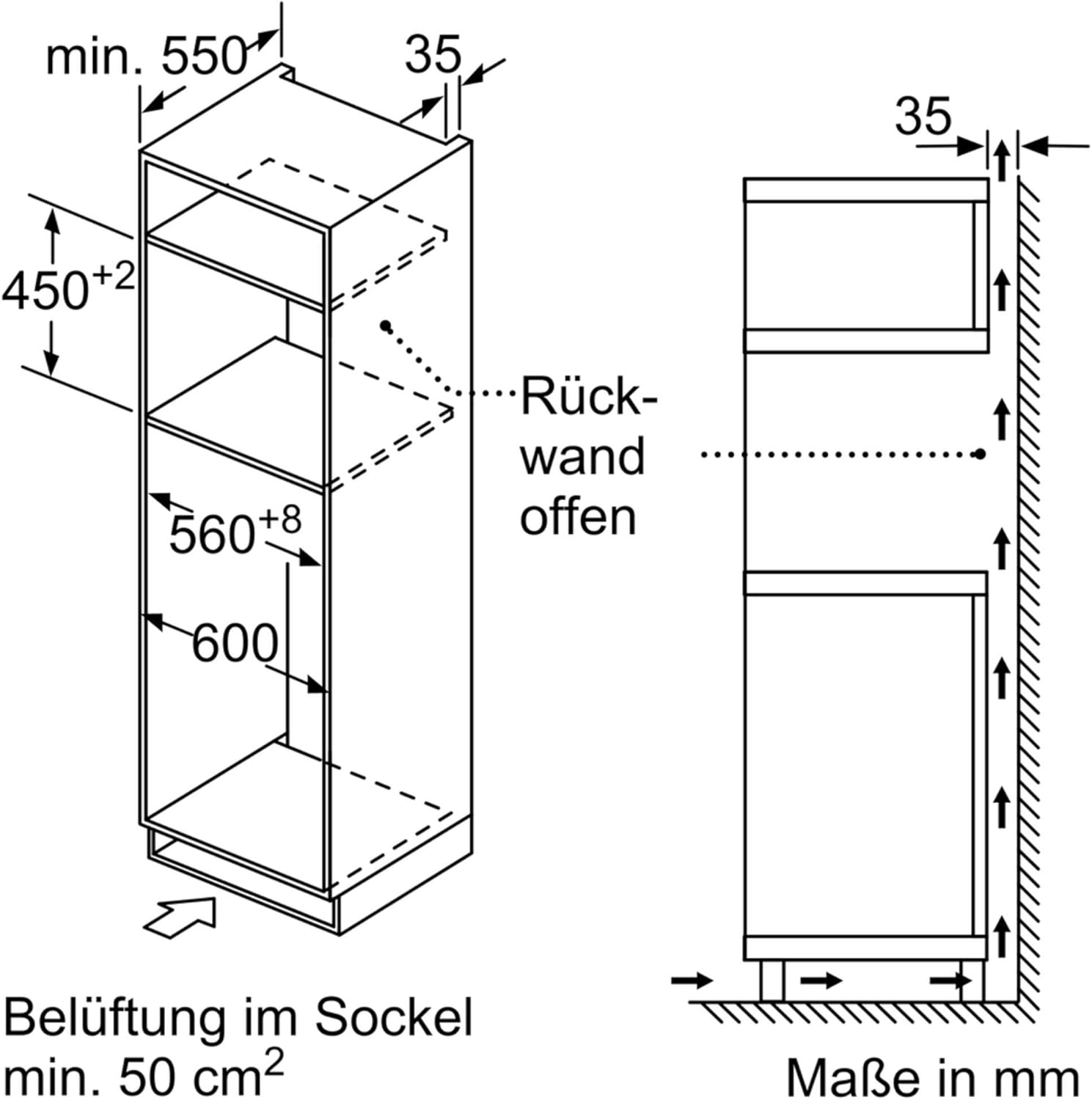Bosch CMA583MS0 Serie 4 Einbau-Mikrowelle mit Heißluftfunktion, 45 x 60 cm, 900 W, Drehteller 36 cm, AutoPilot 15 15 Automatikprogramme, LED-Touchdisplay, LED-Beleuchtung gleichmäßige Ausleuchtung