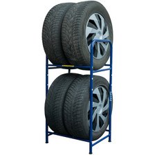 Rayonnage pour pneus de voiture, pour 4 pneus, bleu