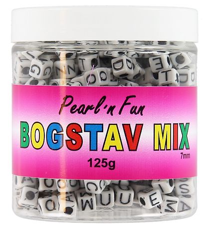 Pearl N Fun Pearls - Buchstaben - 125 Gramm - Schwarz/Weiß