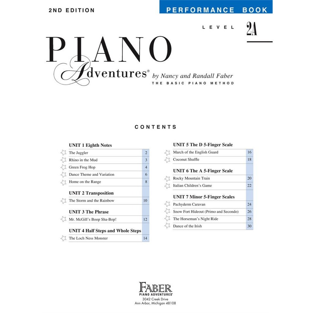 Hal Leonard Piano Adventures Performance Book Level 2A 2nd Edition pianoboek