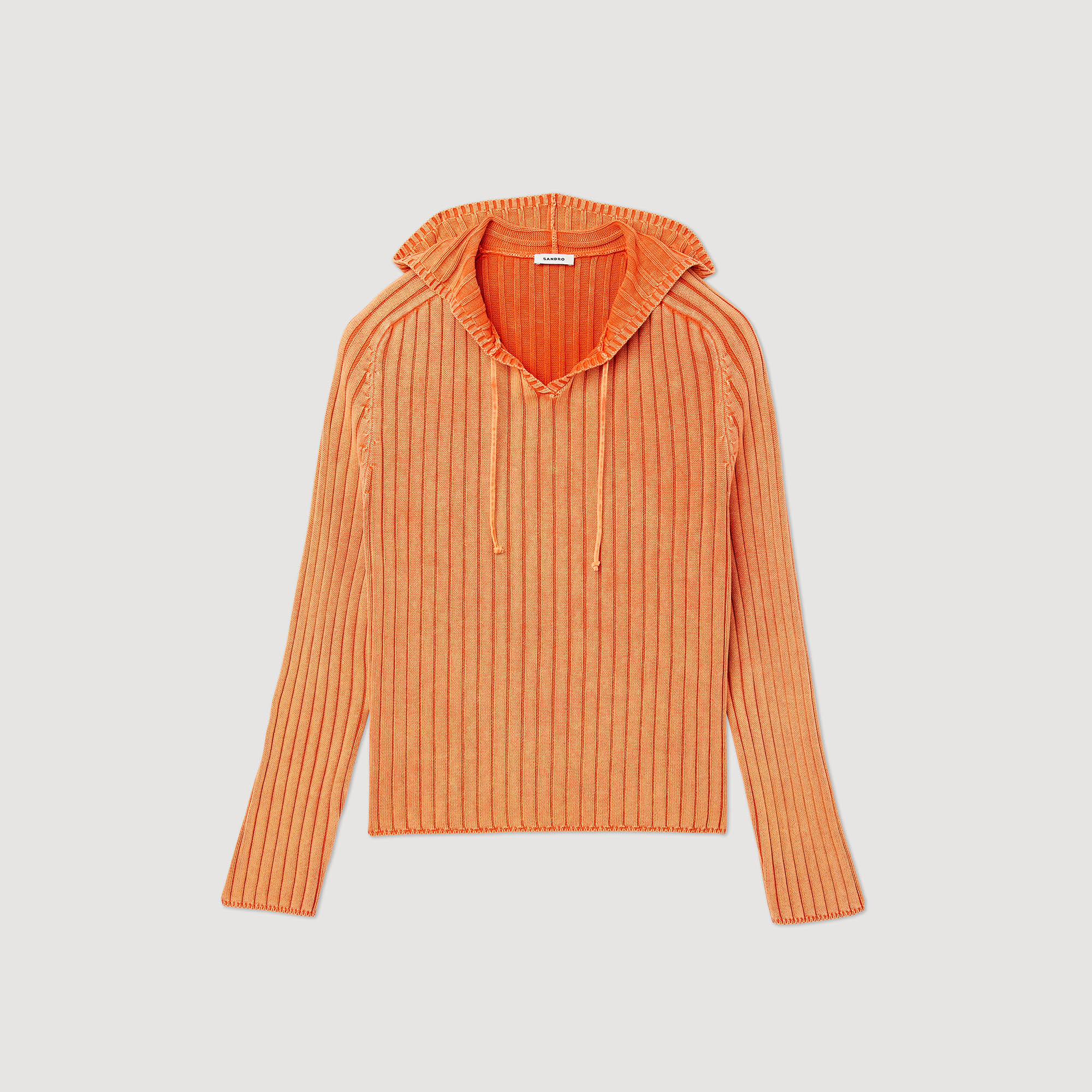 Hoodie en maille delavee