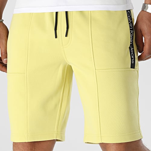 Short Jogging A Bandes 3401 Jaune