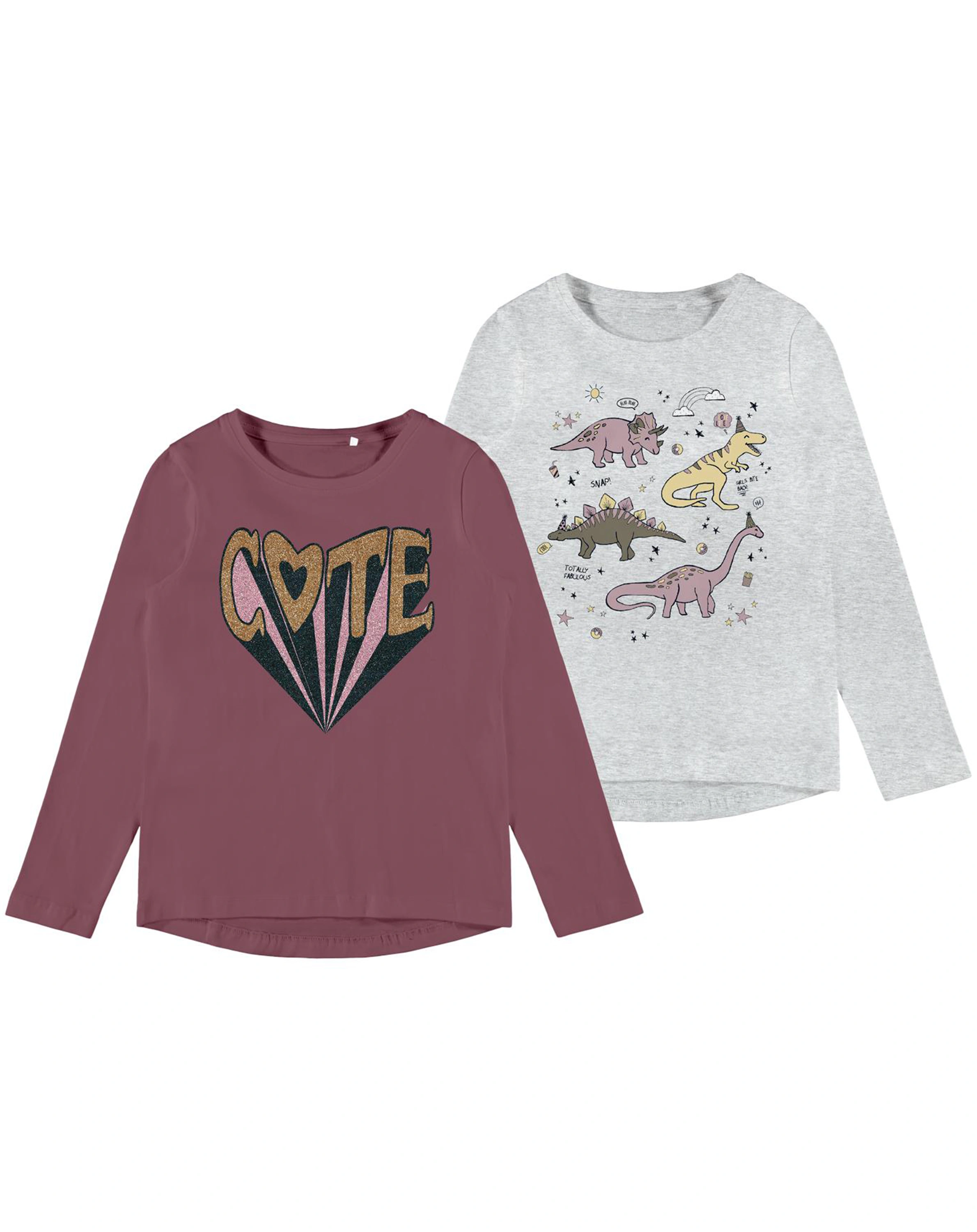 Langarmshirt NMFVIX 2er Pack in crushed berry