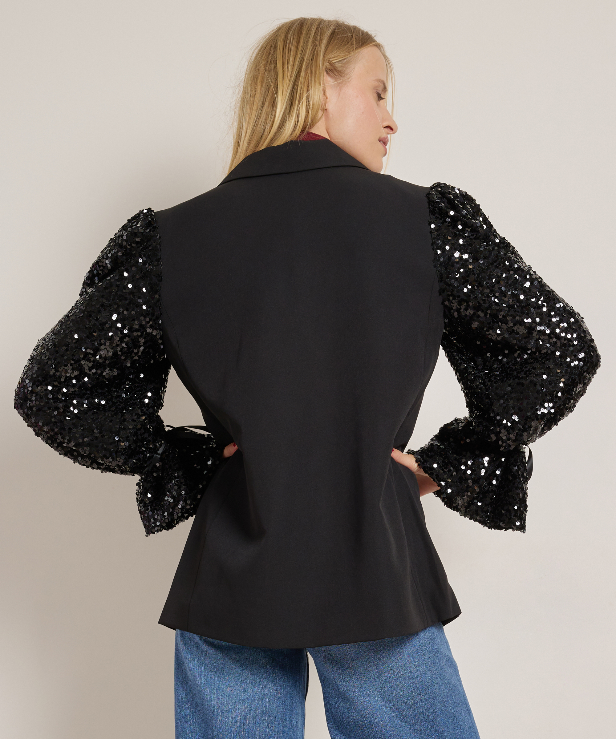 blazer pailletten pofmouw