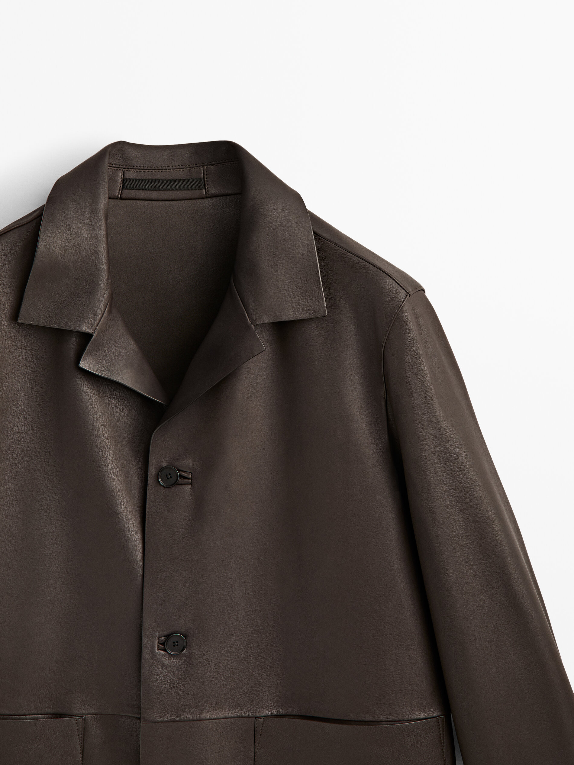 Sobrecamisa piel napa -Studio - DARK TOASTADO