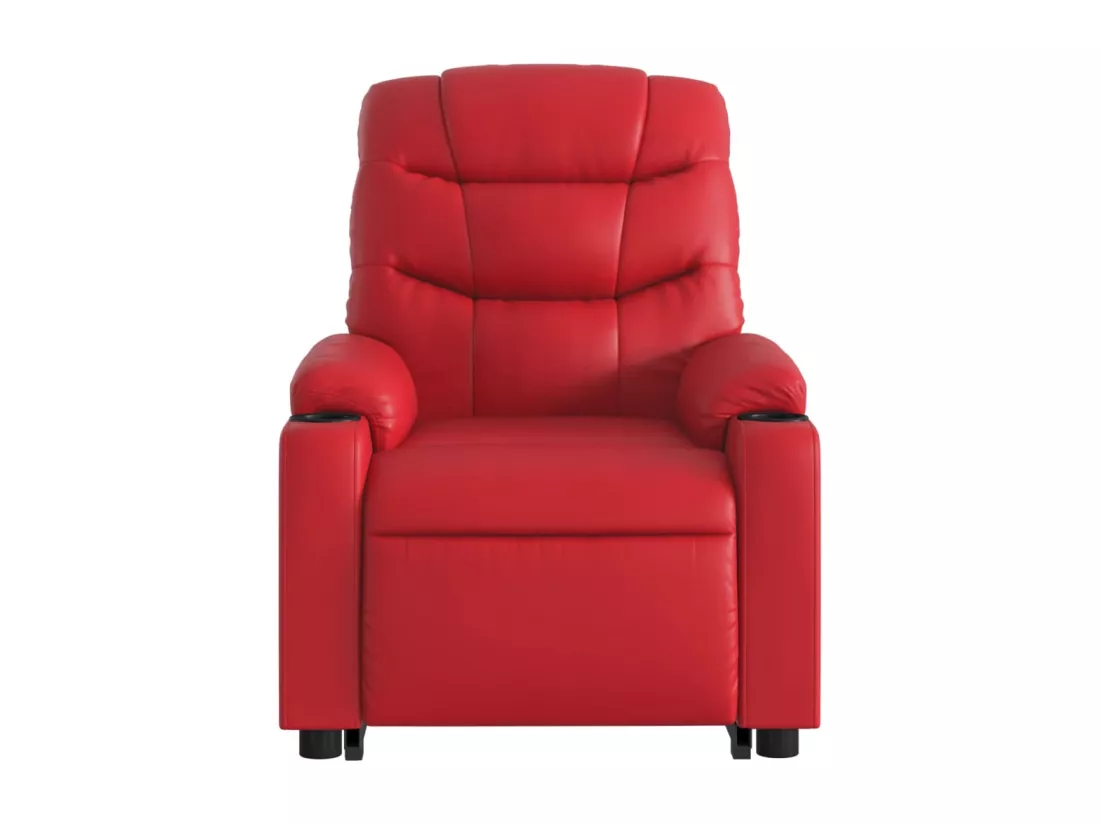 Fauteuil inclinable massant Rouge Similicuir