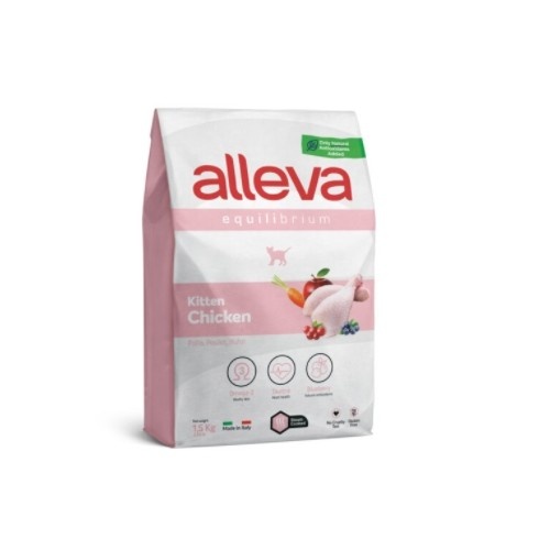 Alimento Alleva para gatas gestantes e gatinhos, sabor frango.