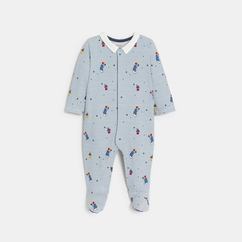 Dors-bien interlock rayé cirque bleu bébé garçon Bleu