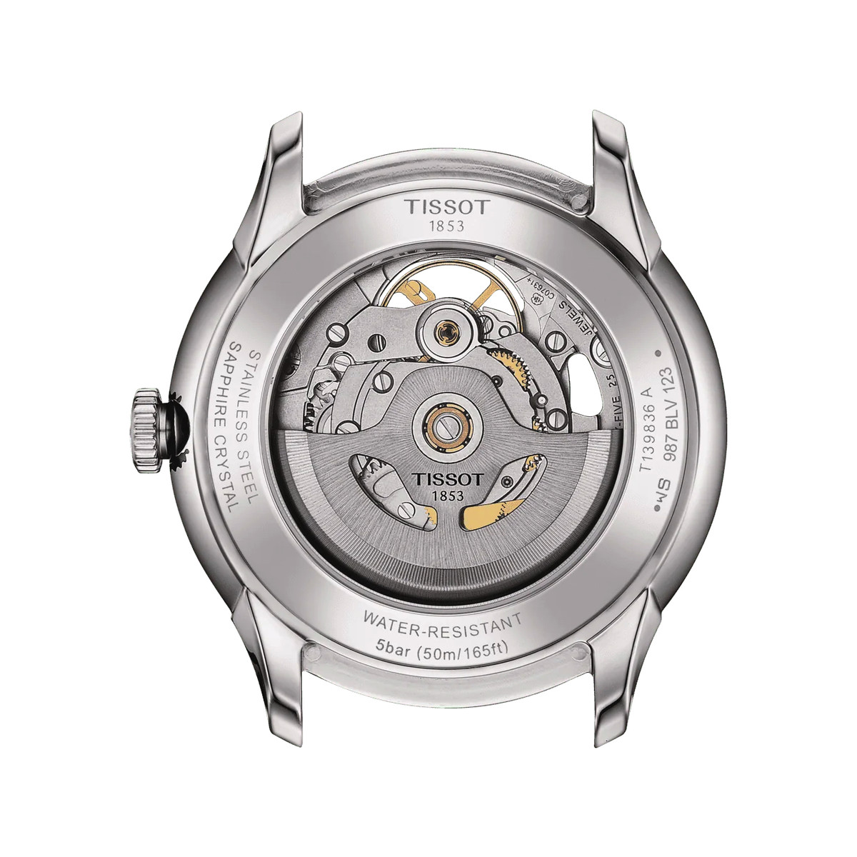 Montre TISSOT T-classic homme automatique, bracelet cuir noir