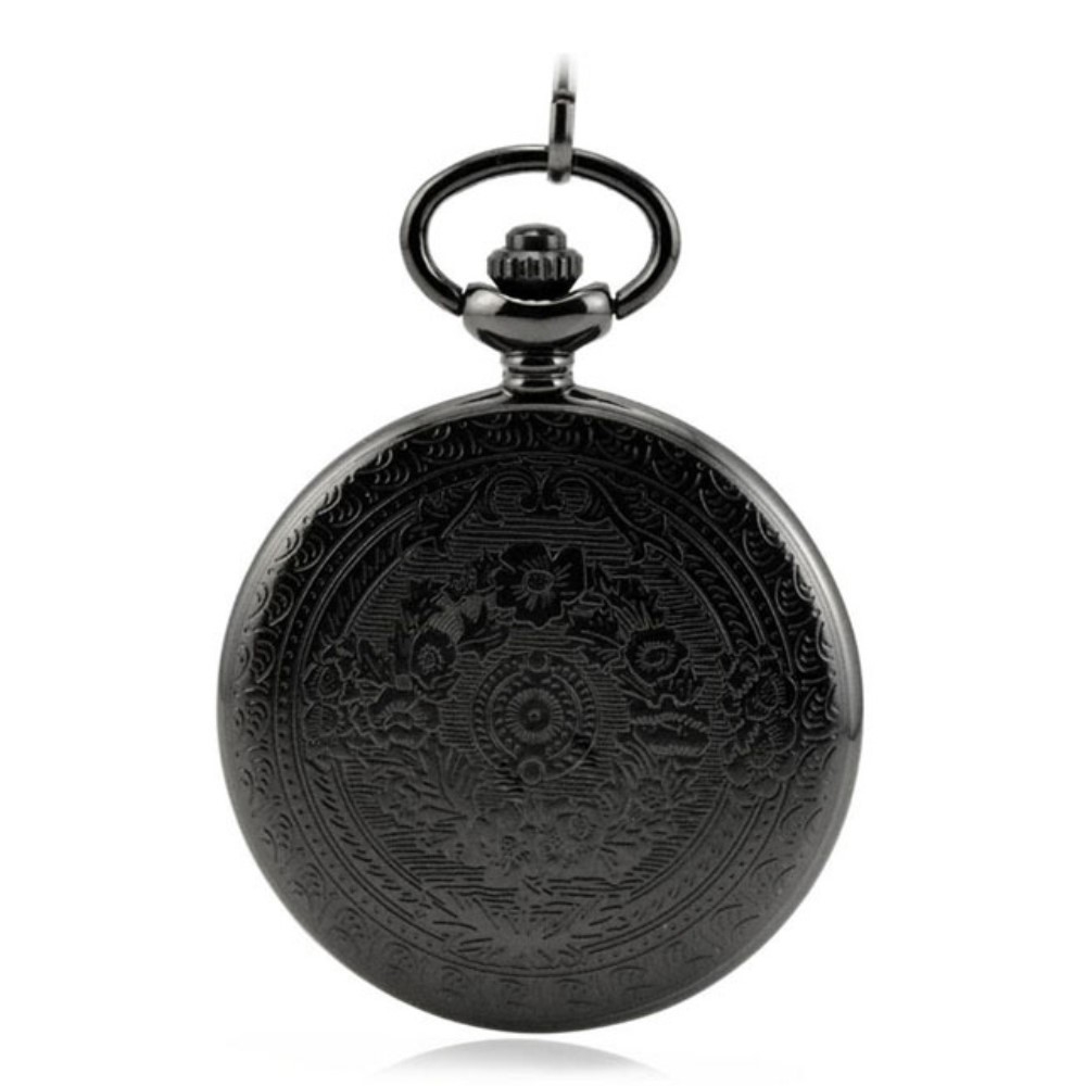 Analoge Quarz Taschenuhr im Retro Design - Schwarz
