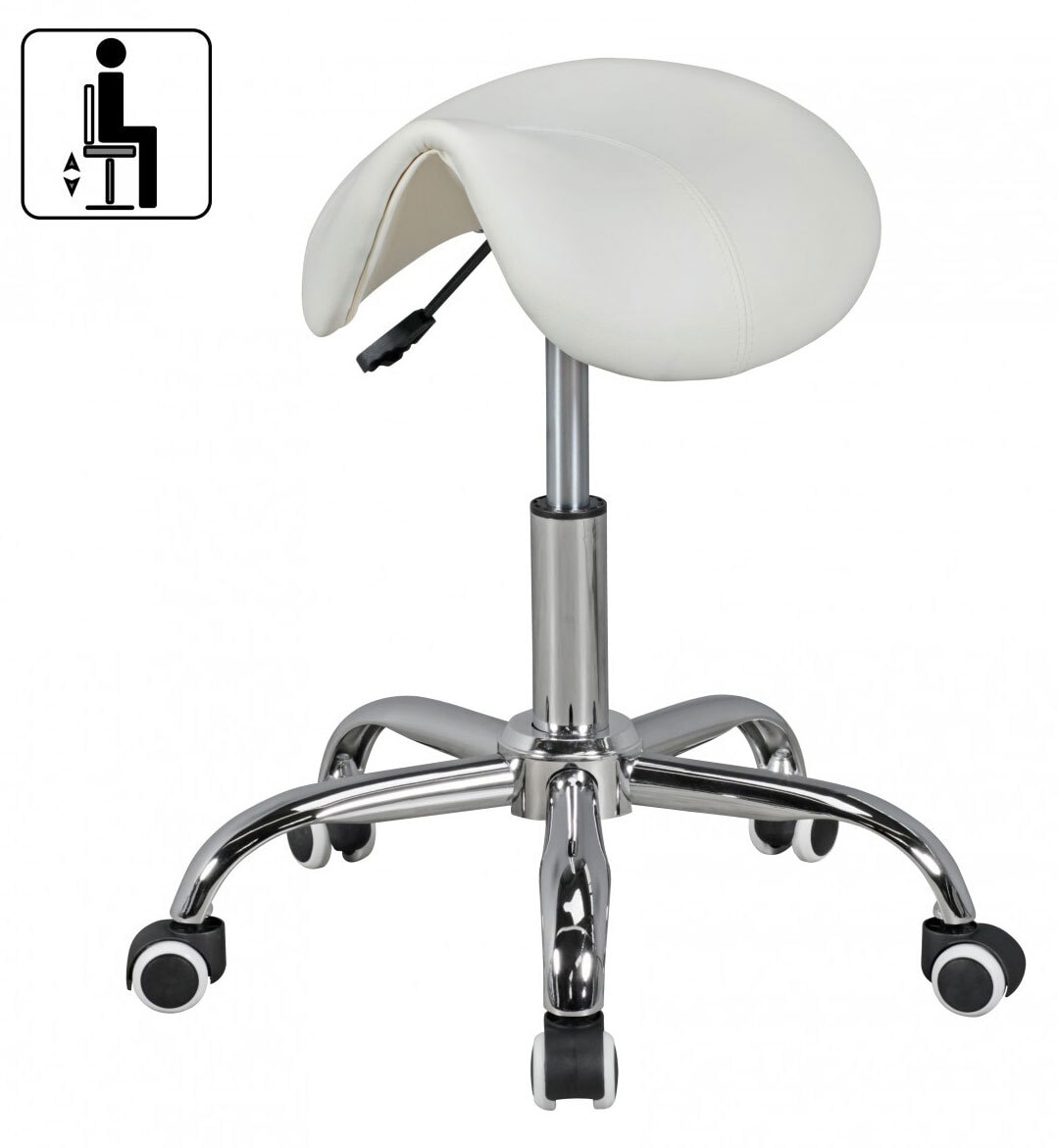 Bürohocker 60 x 60 cm weiß silber