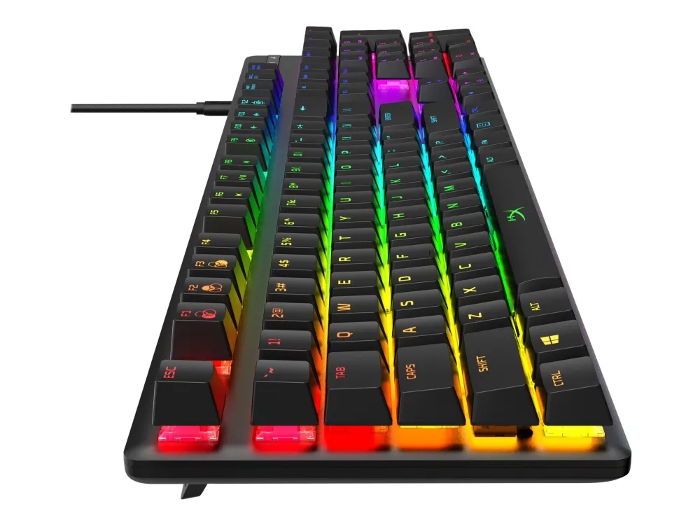 HyperX Alloy Origins - Tastatur - bagbelyst - USB-C - QWERTY - USA - tastkontakt: HyperX Red - sort