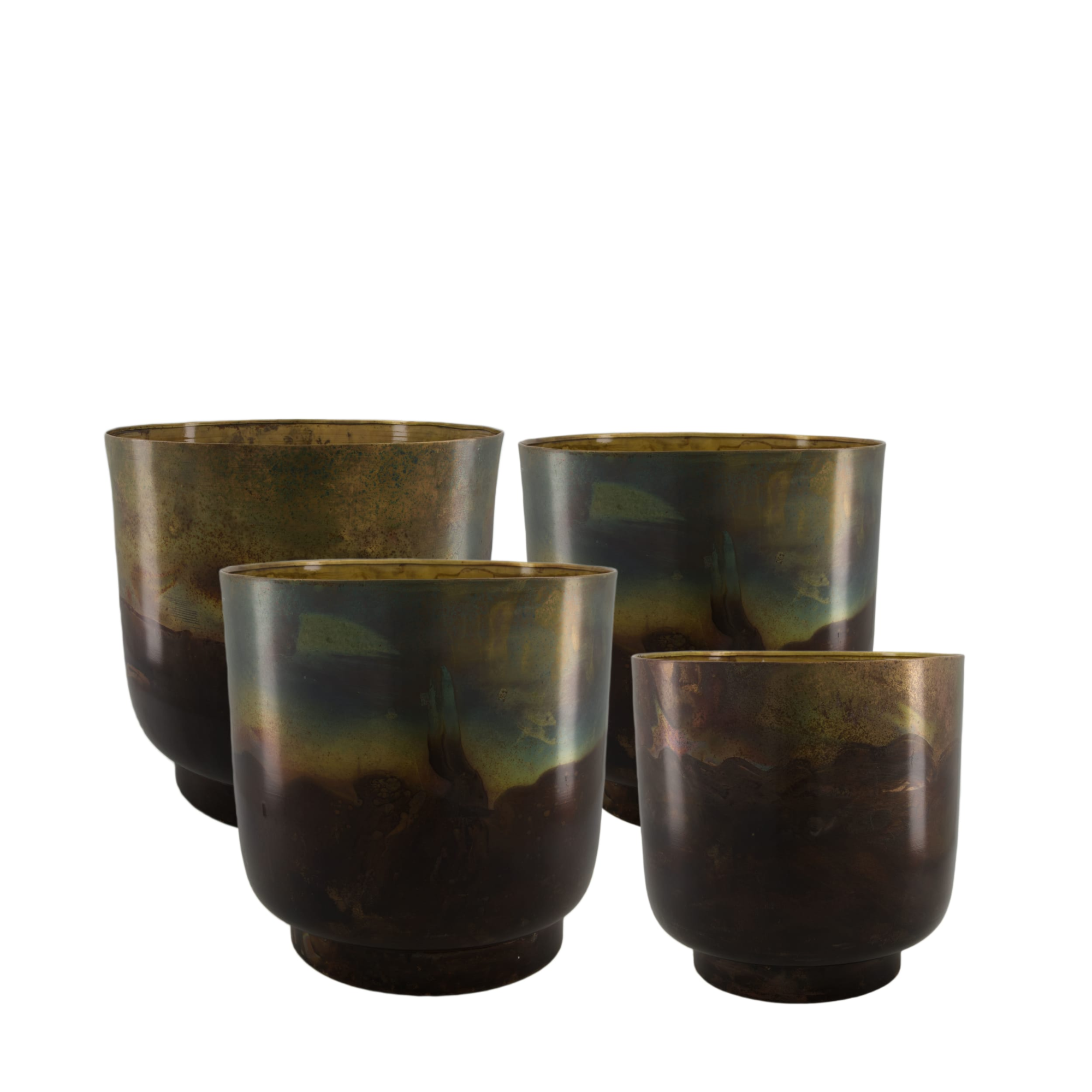 Metalen bloempot set van 3 Metalen bloempot set van 4