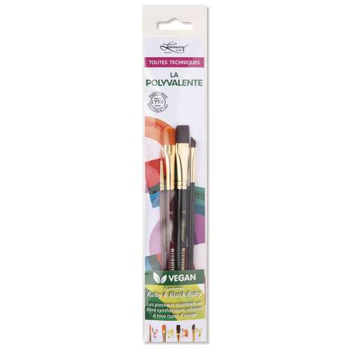 Léonard Pinselset Serie Vegan, 4er-Set Allroundpinsel