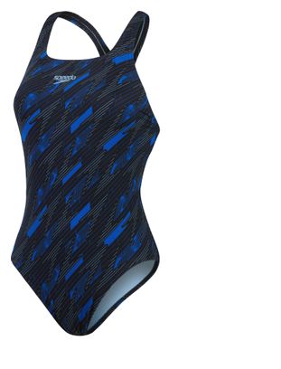 Maillot de Bain Speedo Femme Boom Allover Medalist Bleu / Noir
