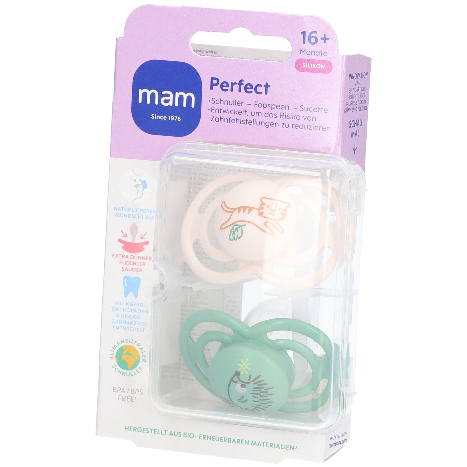 MAM Perfect Silikonschnuller 16+ Monate (Farbe/Motiv nicht wählbar)