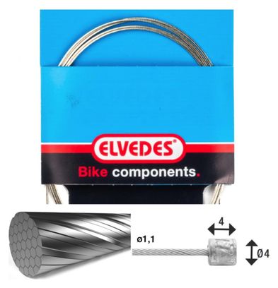 Câble de transmission 2250mm 7x7 Elvedes fils Stainless Slick Ø1 1mm avec tête N Ø4x4