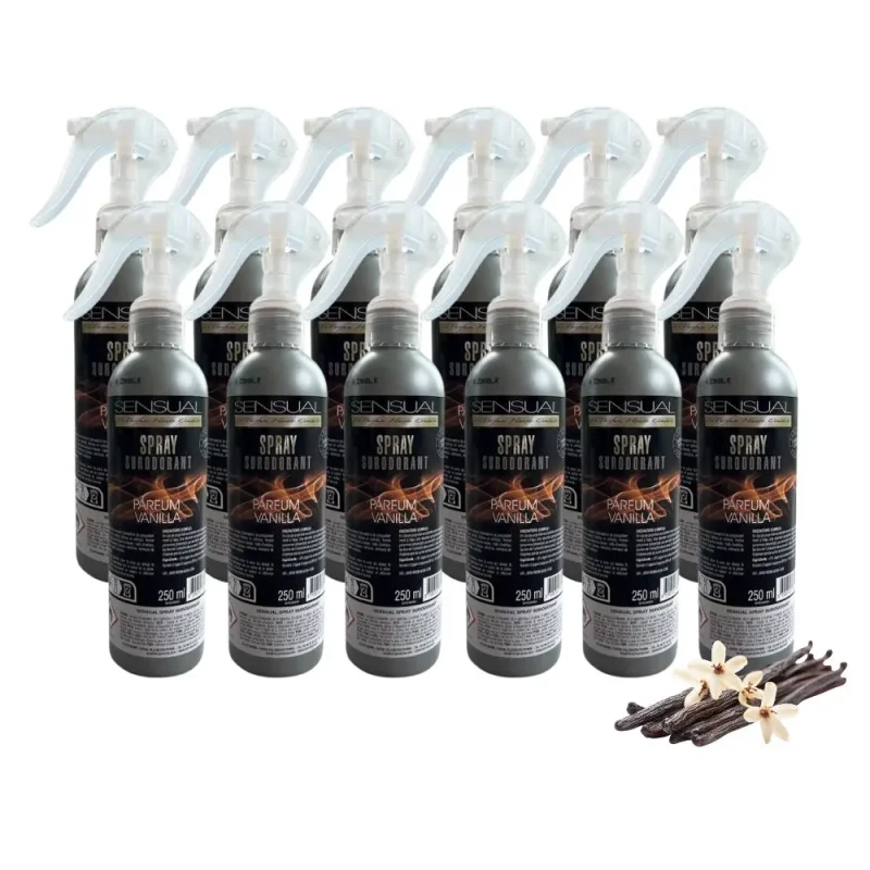SENSUAL - Spray désodorisant - Parfum vanille - x12