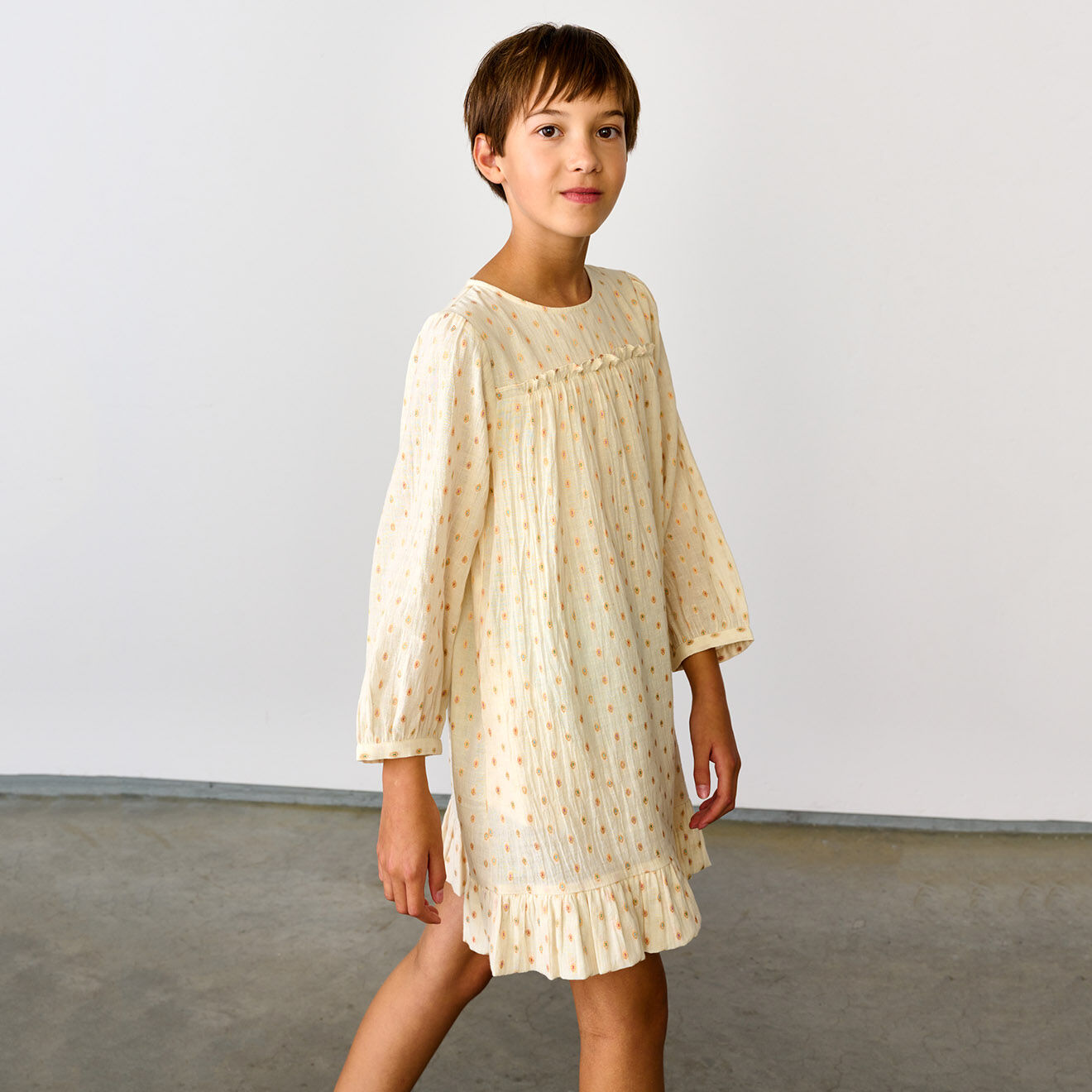 Bellerose Robe courte Pénélope motif vichy à volant jaune