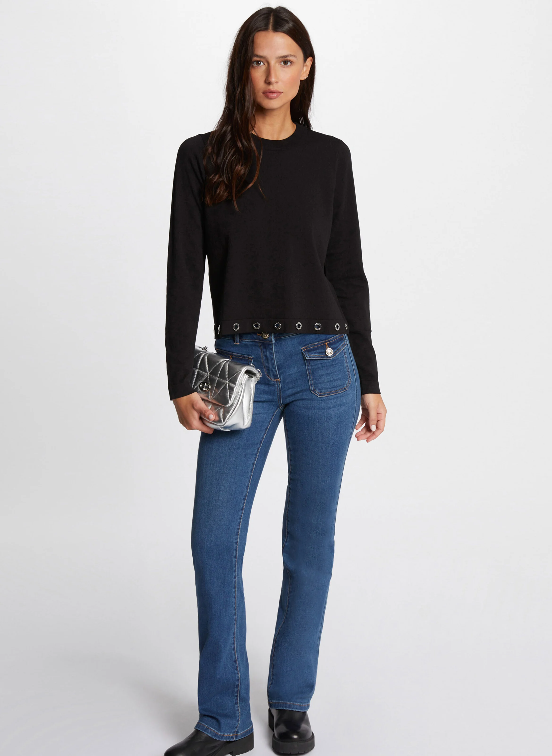 MAYE - Pull col rond| Noir