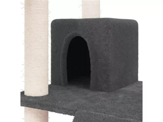 Arbre à chat avec griffoirs en sisal Gris foncé 83 cm