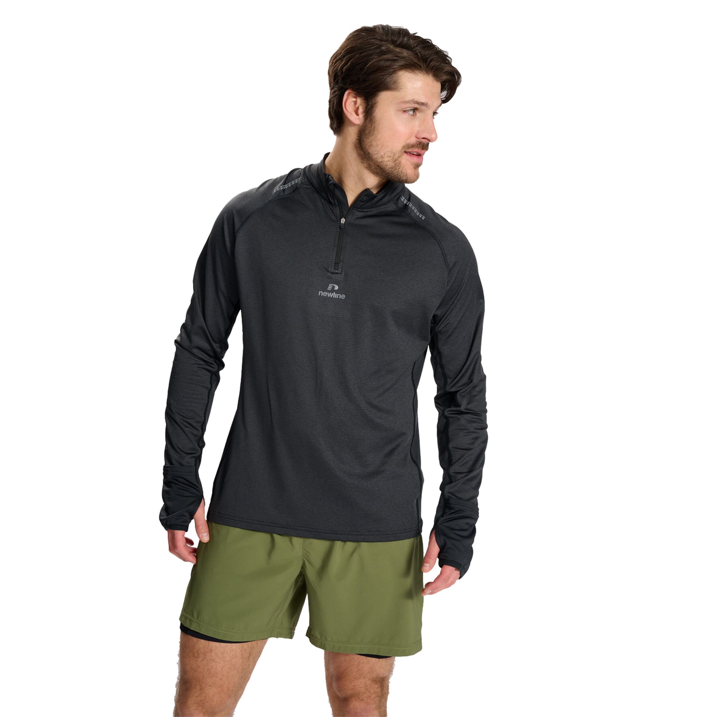 Newline Mesa Half-Zip Top De Course Hommes - Noir