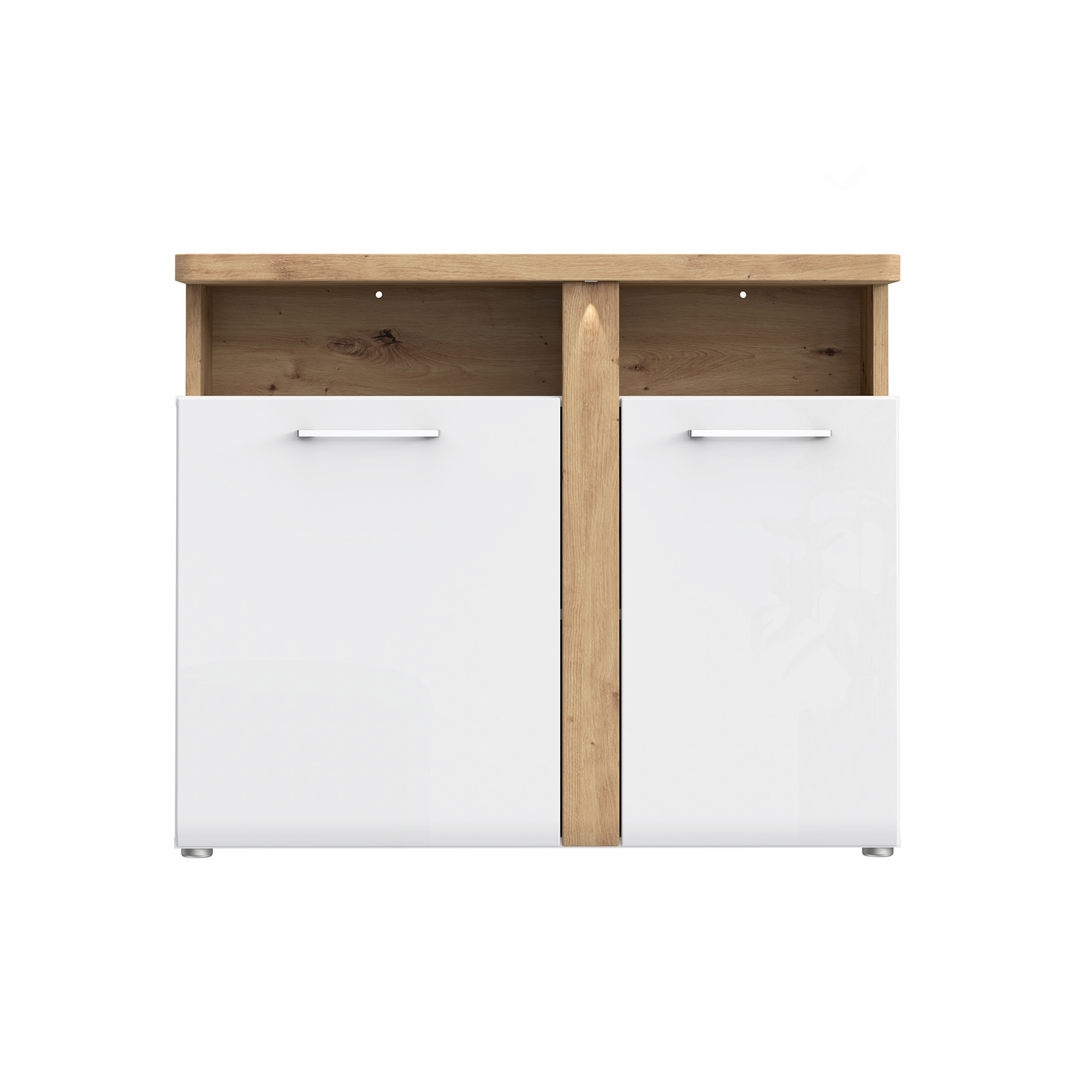 Kommode - weiß-Artisan Eiche - LED-Beleuchtung - 104 cm breit