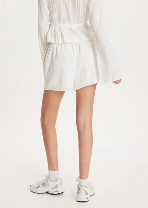 Short met geweven patroon wit (WIT)