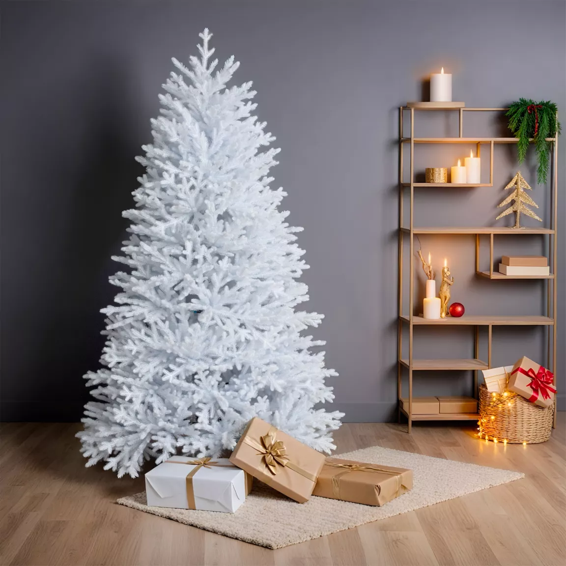 Sapin de Noël artificiel H240 cm Quebec Blanc