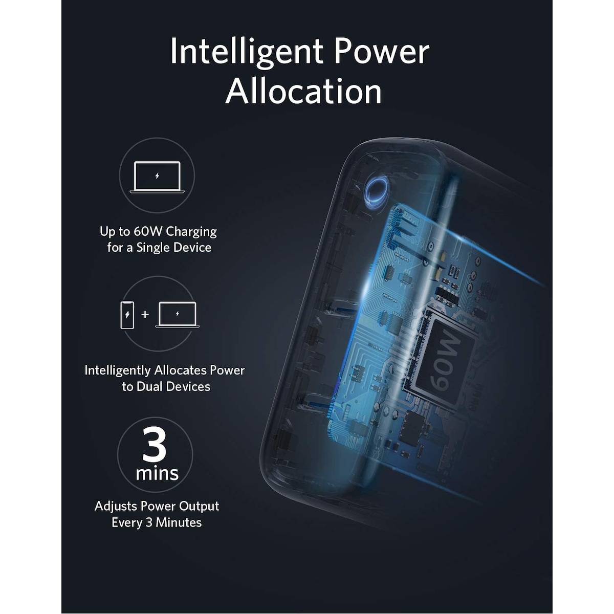 Anker PowerPort III 2-Port 60W USB-C lader (hvit)