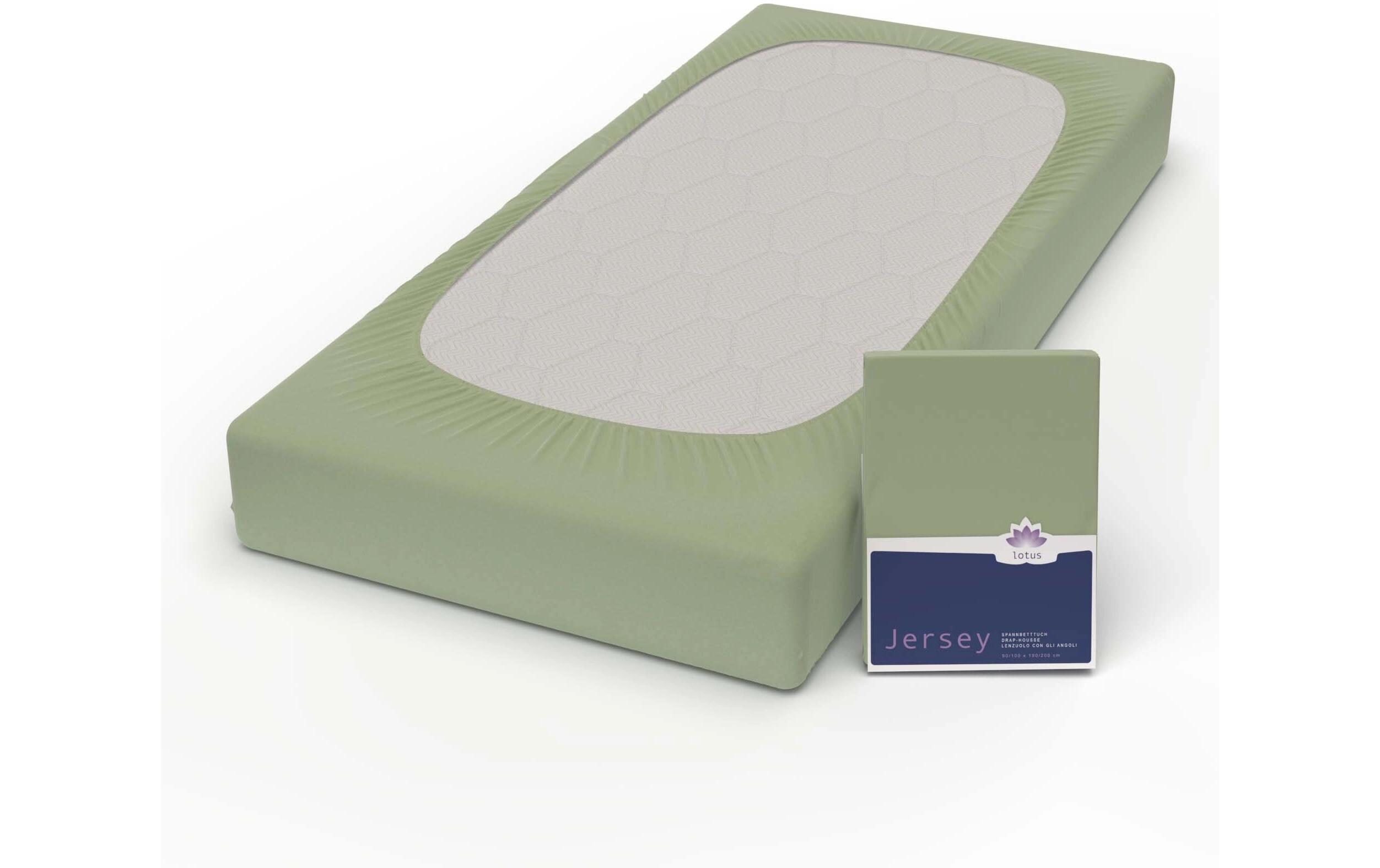 Fixleintuch Jersey Comfort 90-100 x 200 cm, GrünJersey Spannbetttuch aus 100% Baumwolle
