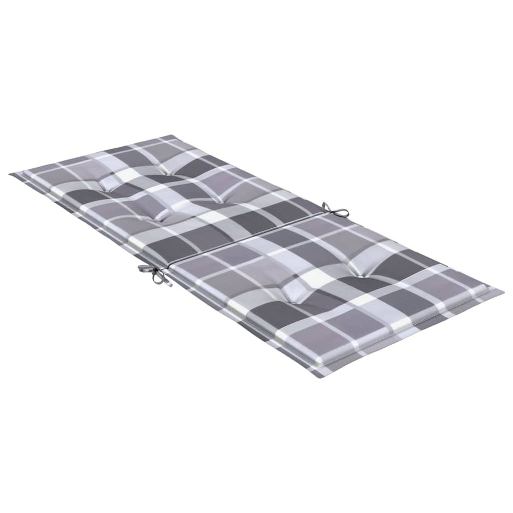 Coussins de chaise jardin à dossier haut lot de 6 carreaux gris