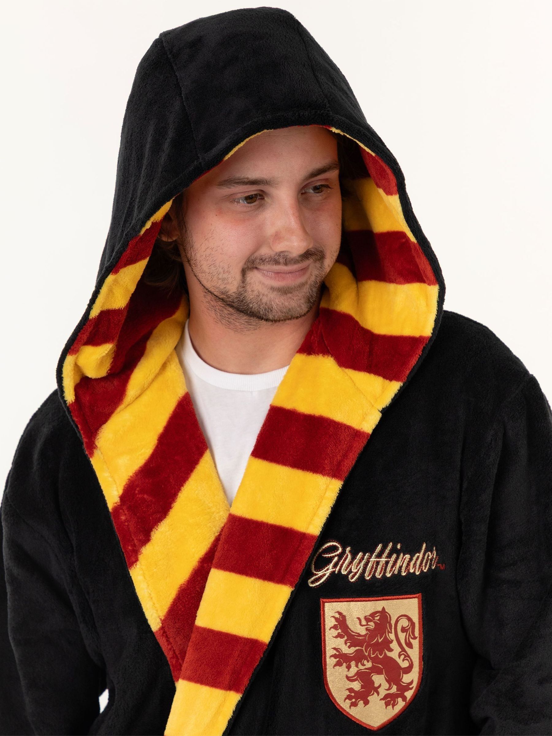 Black/Red Gryffindor - Vanilla Underground Harry Potter Hooded Bathrobe Dressing Gown