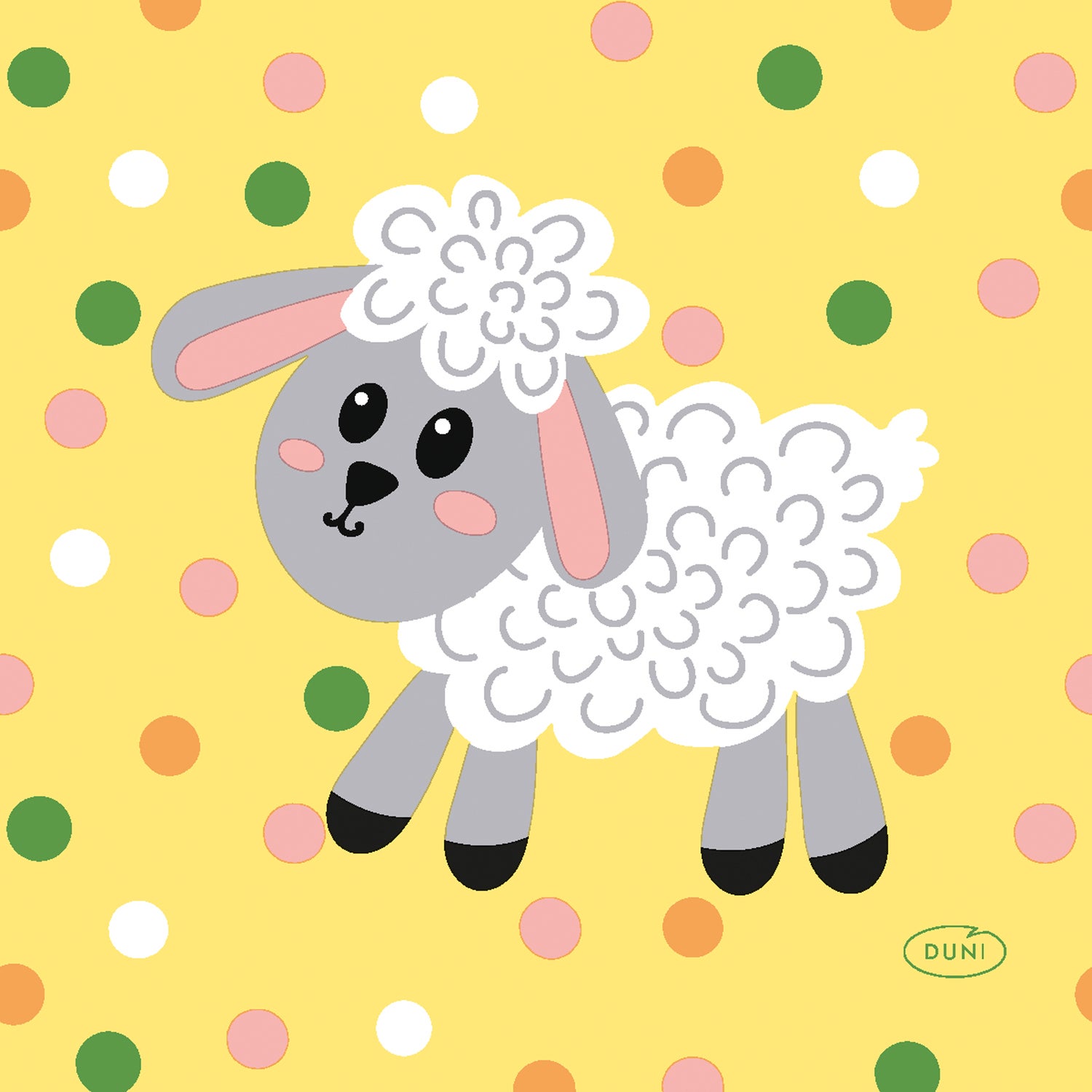 Duni paasservetten Hoppy Easter geel 24 x 24 cm 20 stuks