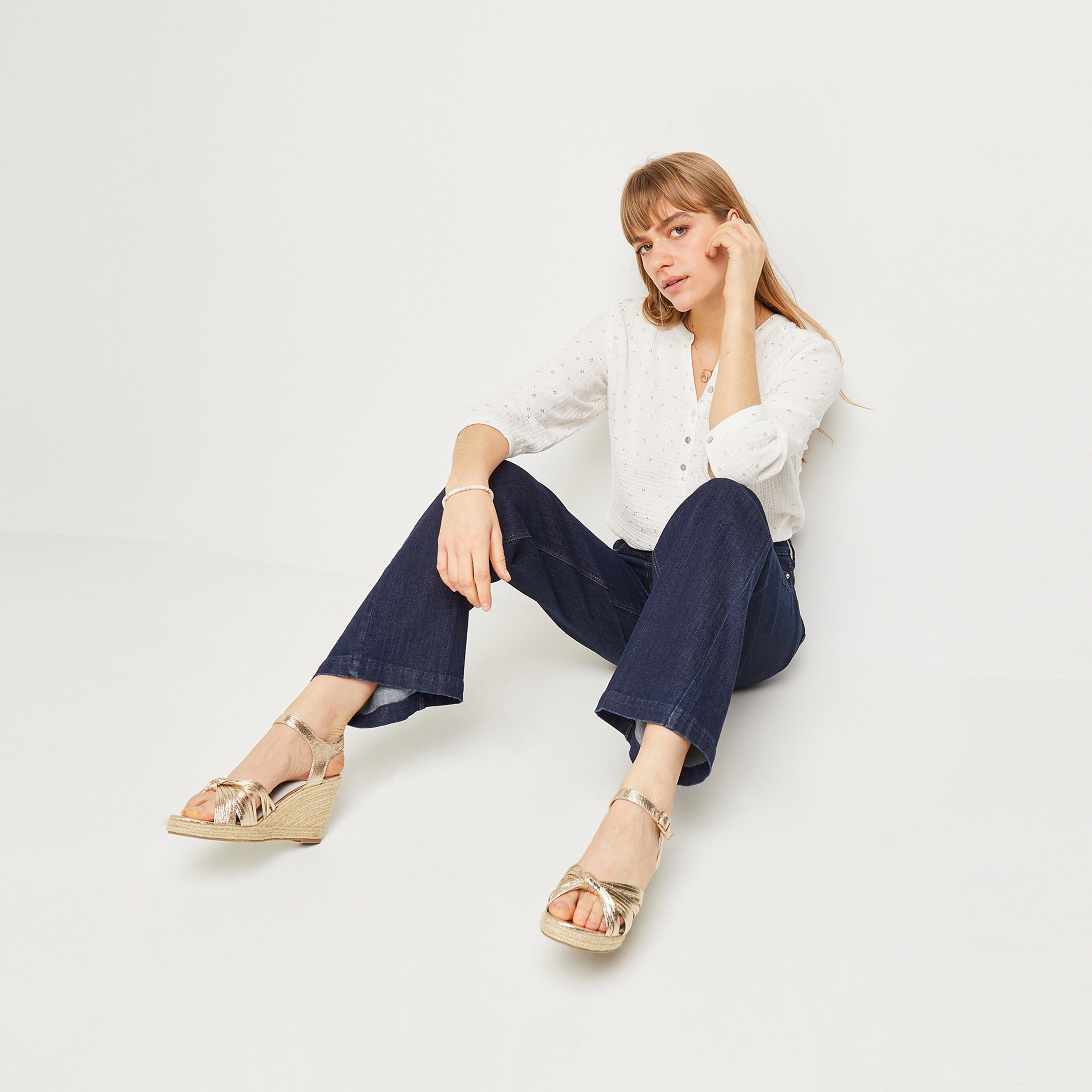 Blouse gaze de coton femme - ECRU