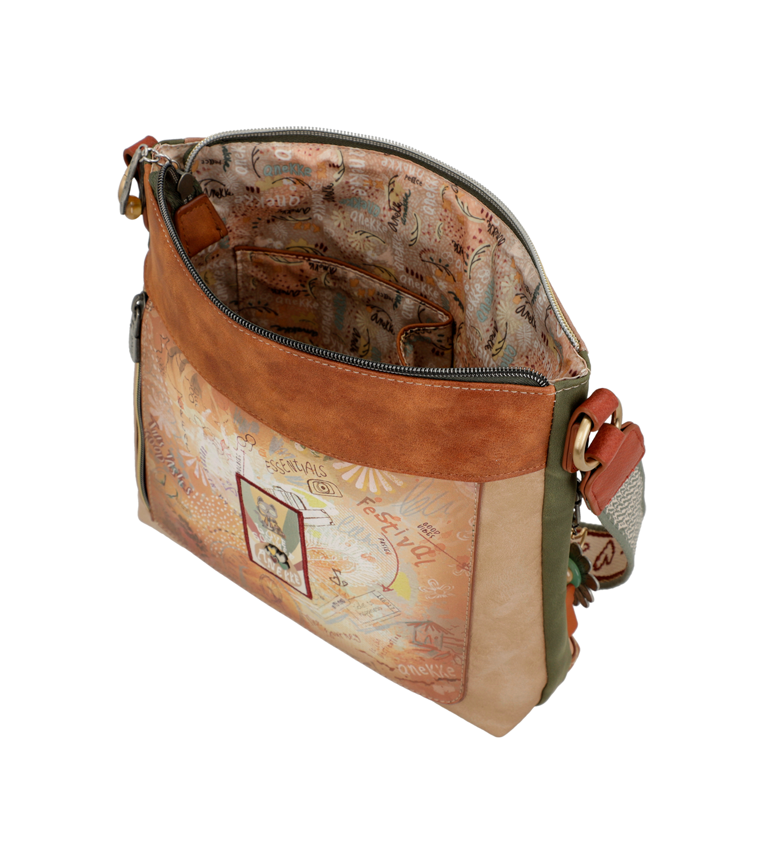 Anekke Crossbody Tasche braun beige