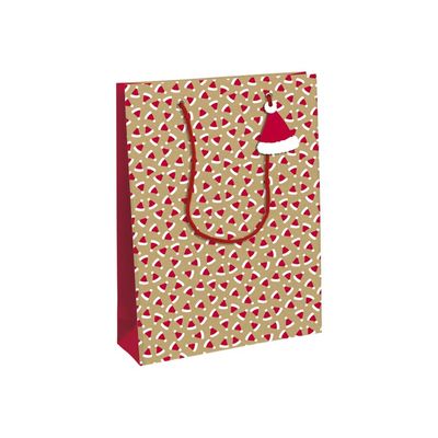 Clairefontaine - Sac cadeau kraft - pain d'épices blanc - 26,5 cm x 14 cm x 33 cm