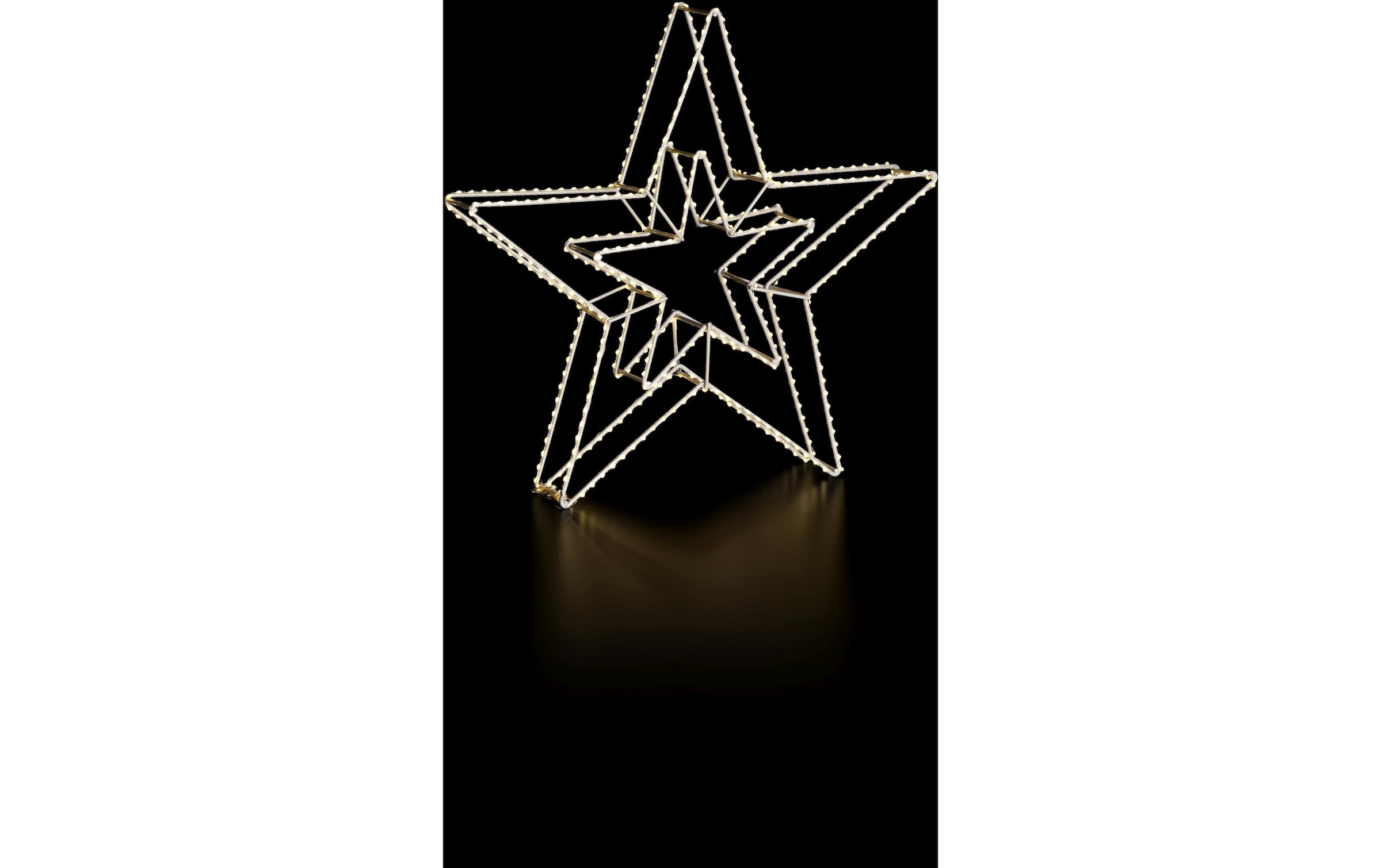 STT LED Dekofigur »3D Double Star Argento 58cm« Warmweiss