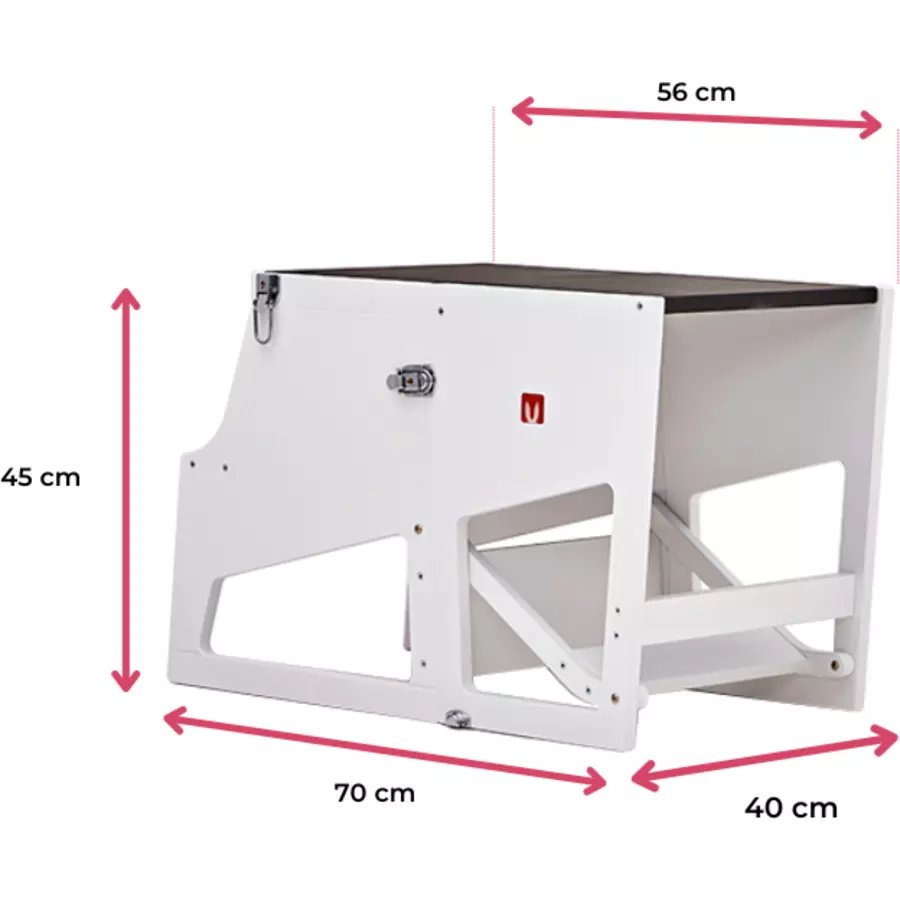 Bianconiglio Kids® Lernturm Transformer R mit Tafelseite mattweiß