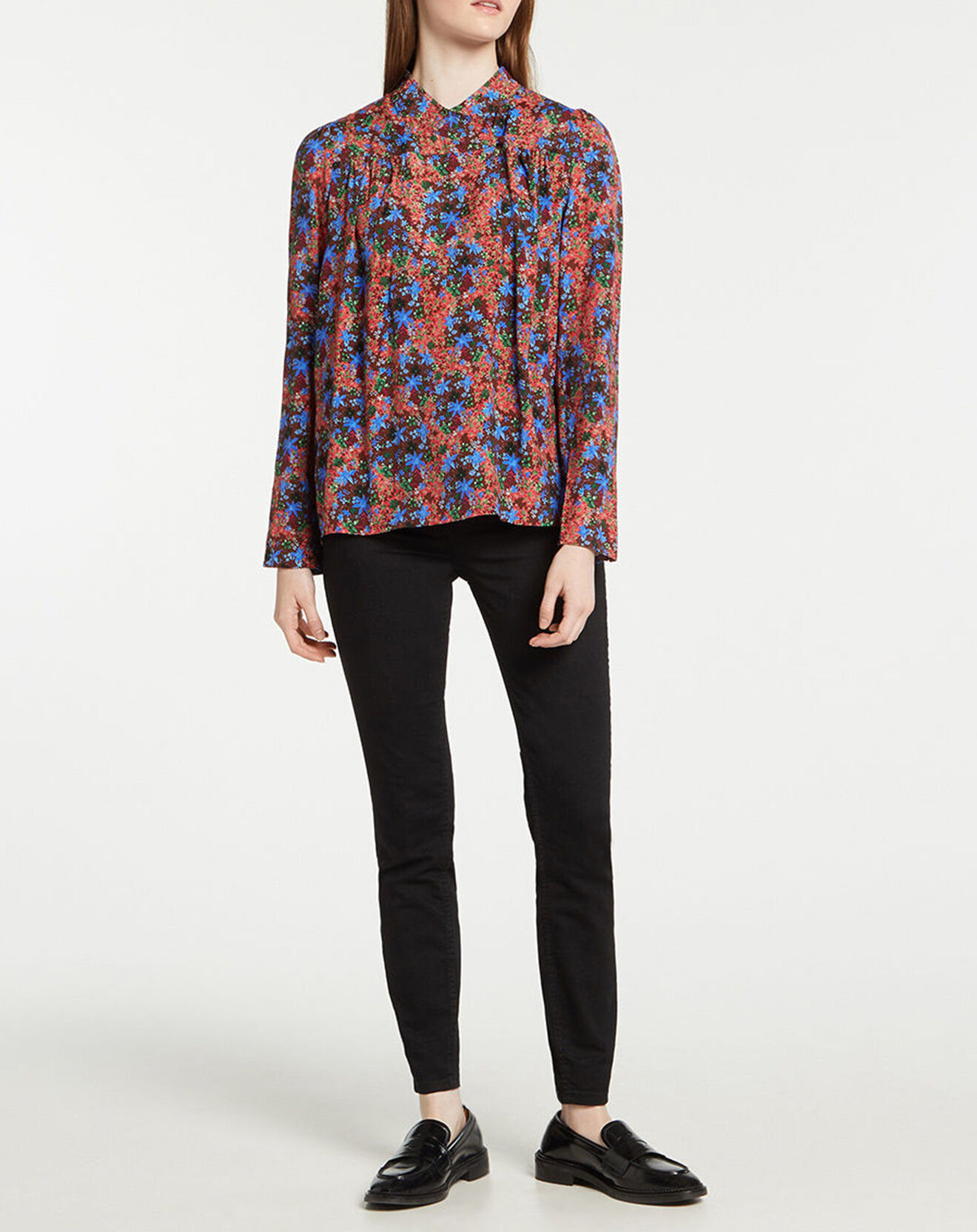 Suncoo Blouse Livia imprimée marron/bleu